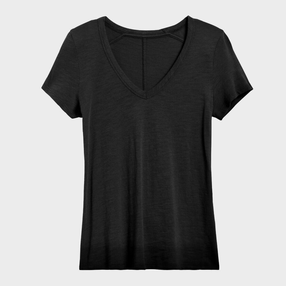 Banana Republic Slub Cotton Modal full-length V-neck T-shirt